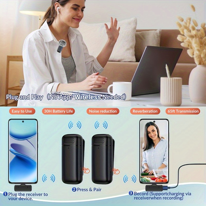 Wireless Lavalier Microphone w - Usb Charger ulasan dan harga