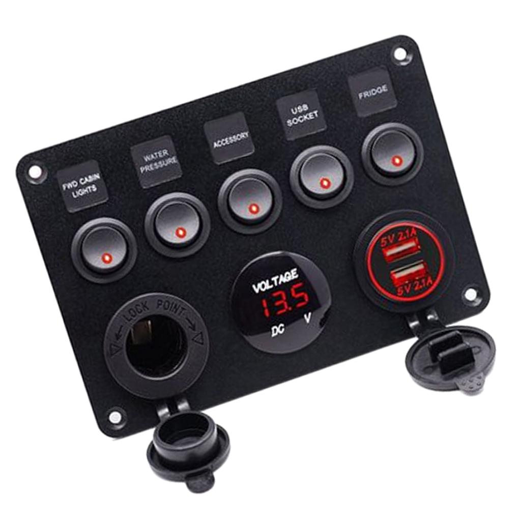 ABS Plastic 5 Gang Switch Pane - Usb Charger ulasan dan harga