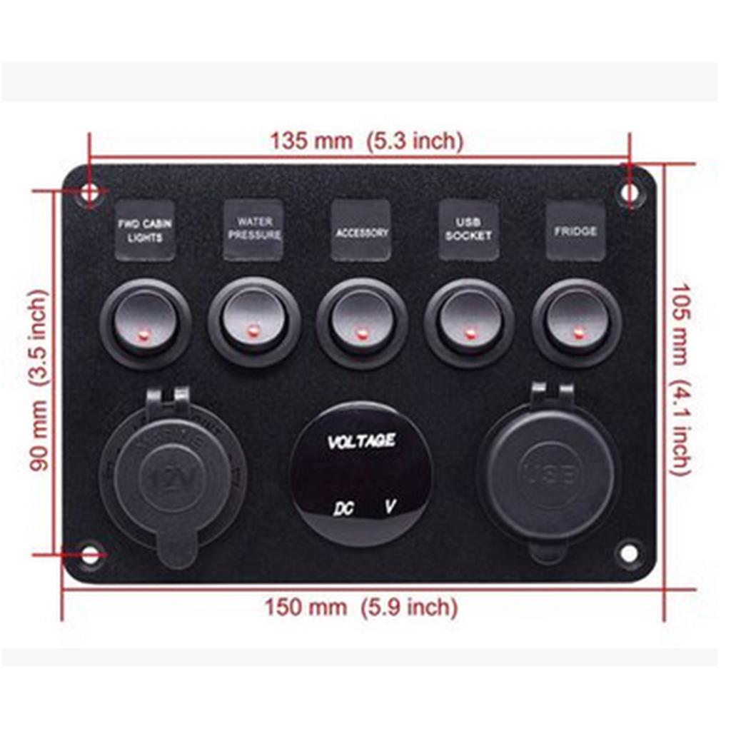 ABS Plastic 5 Gang Switch Pane - Usb Charger ulasan dan harga
