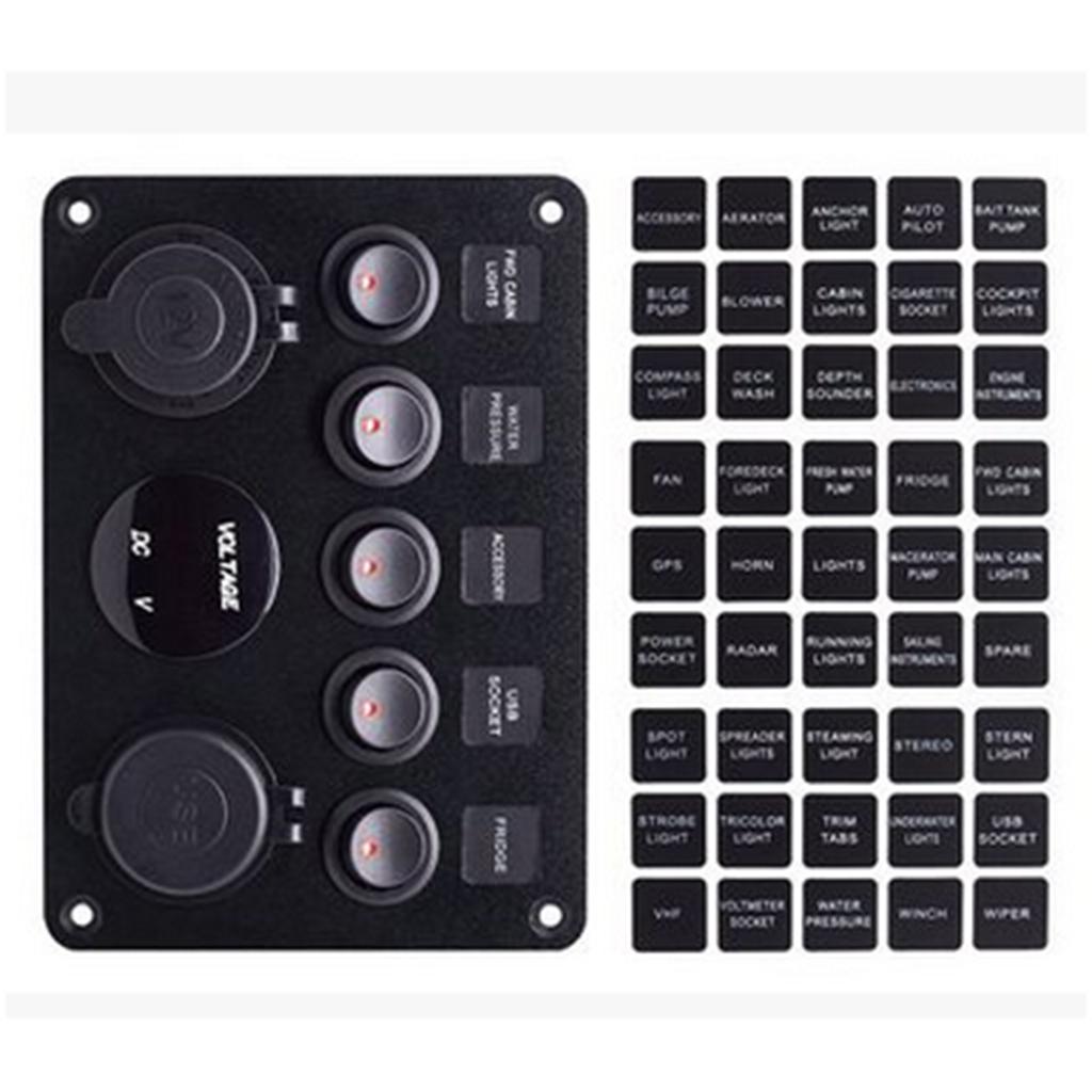 ABS Plastic 5 Gang Switch Pane - Usb Charger ulasan dan harga